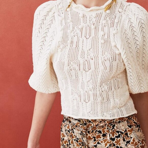 NWOT ULLA JOHNSON Coralie Top in Creme P $445 - Picture 1 of 5
